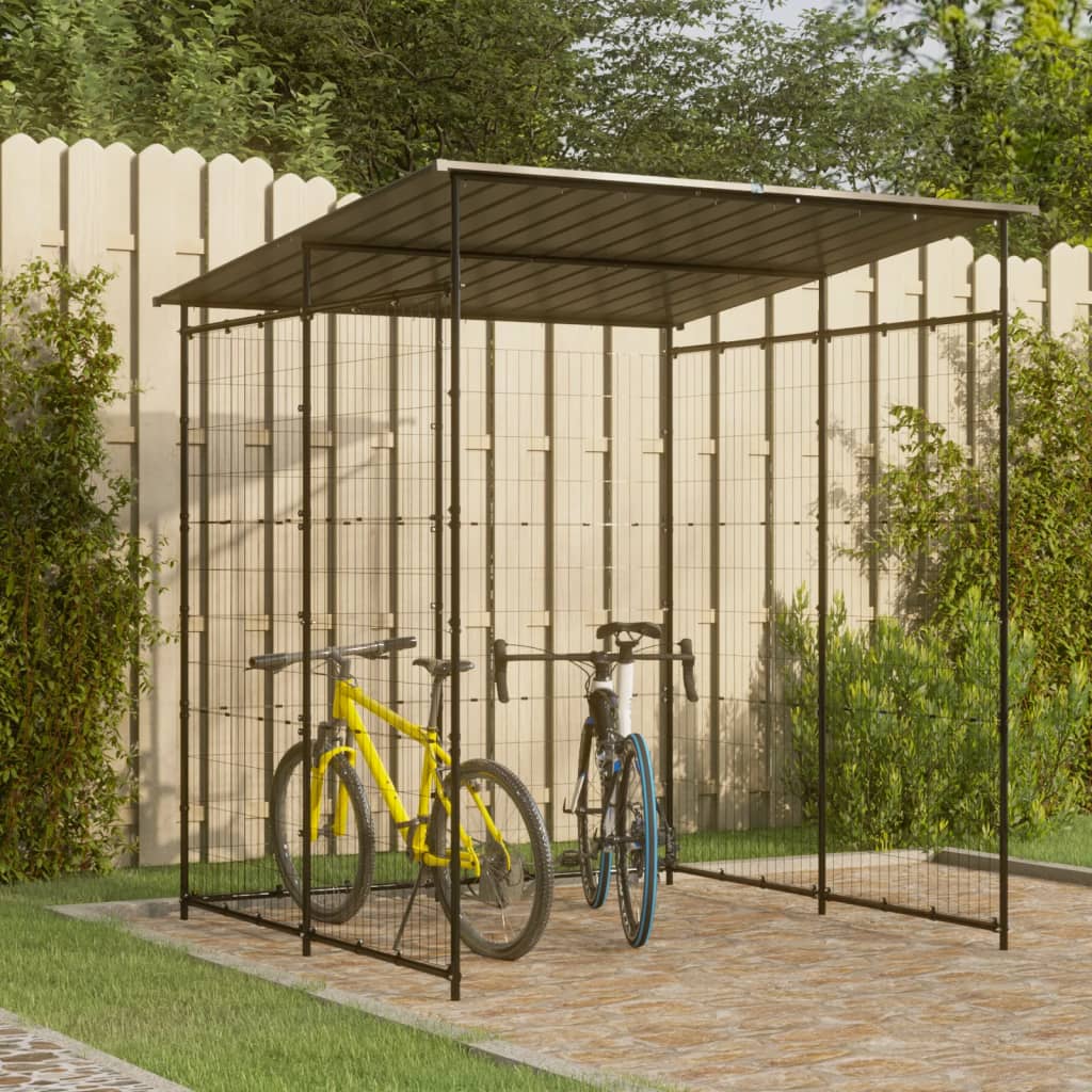 Vidaxl Bicycle Shed 190x190x222 cm en acier noir