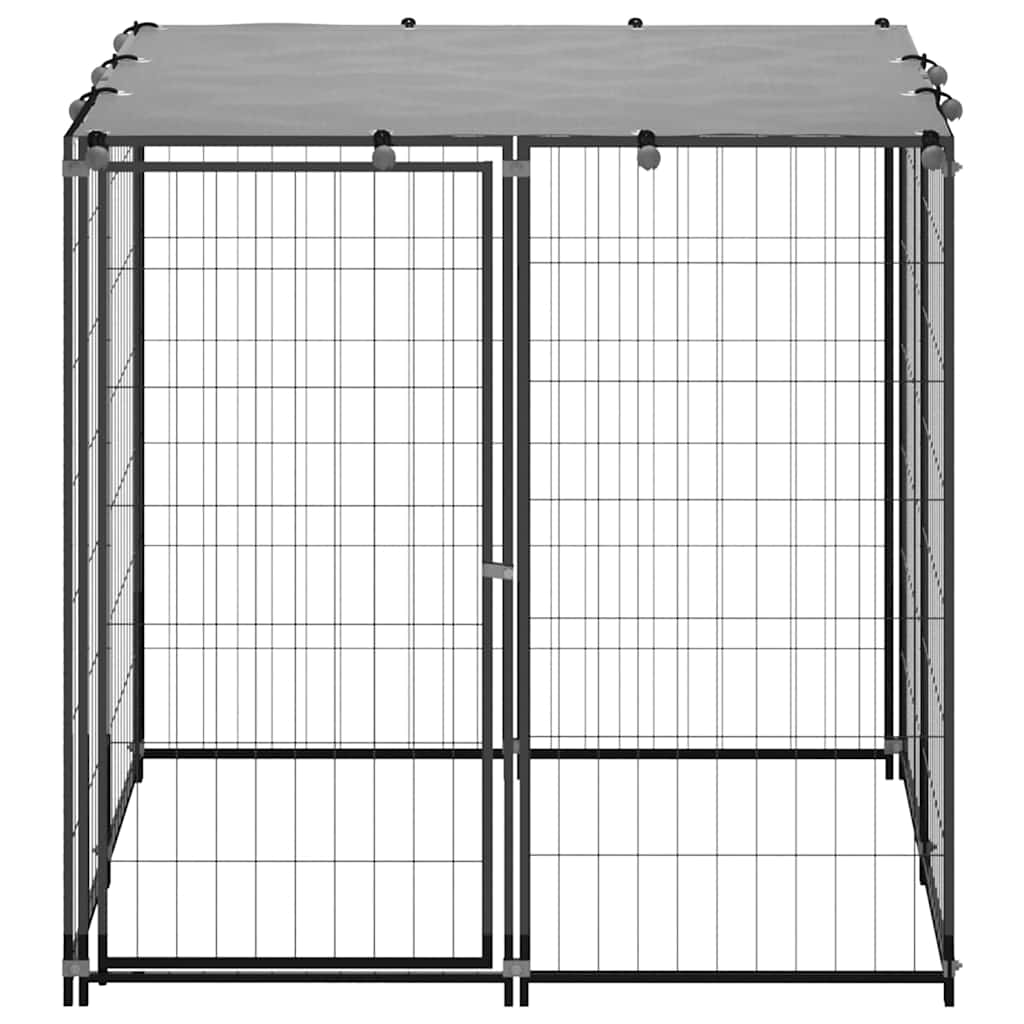 Vidaxl Dog Kennel 110x110x110 cm en acier noir