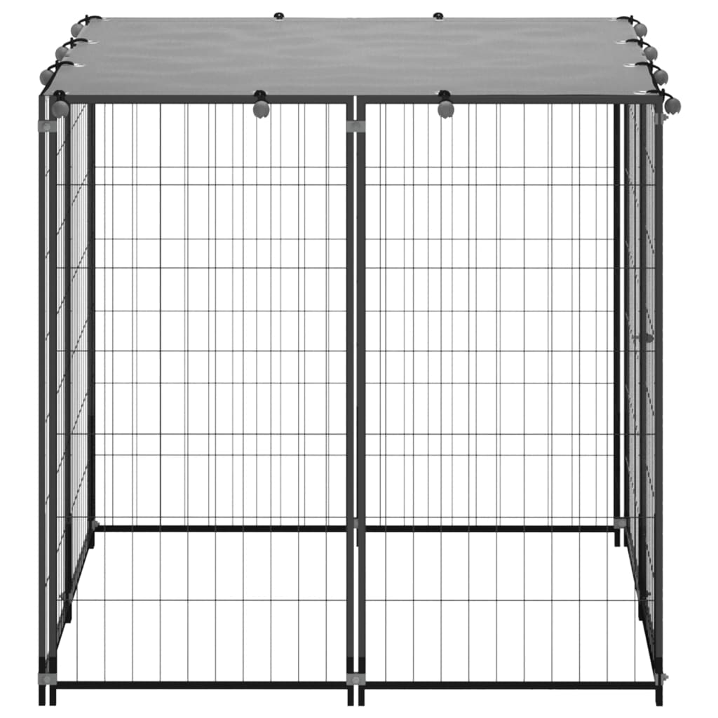 Vidaxl Dog Kennel 110x110x110 cm en acier noir