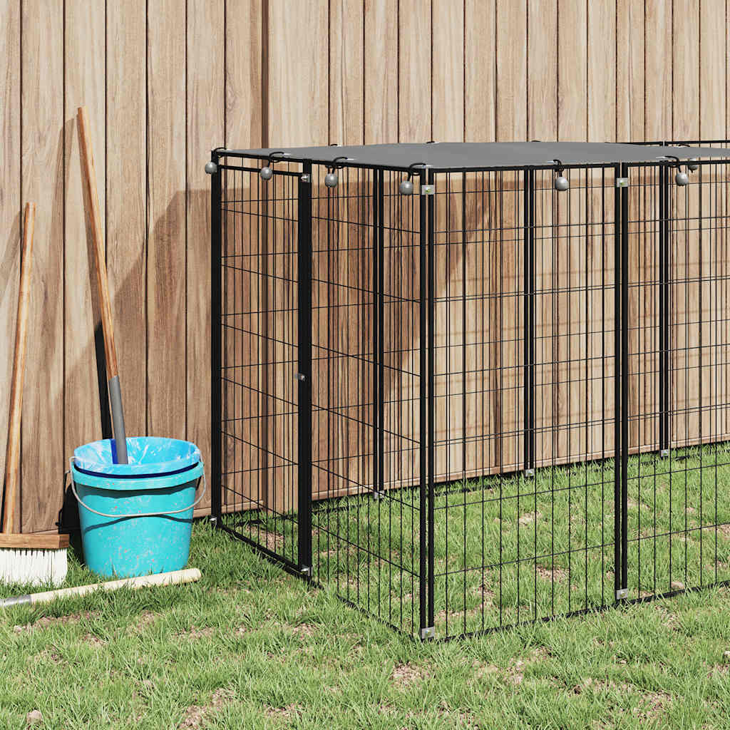 Vidaxl Dog Kennel 330x110x110 cm en acier noir