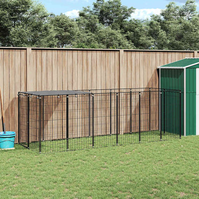 Vidaxl Dog Kennel 330x110x110 cm en acier noir