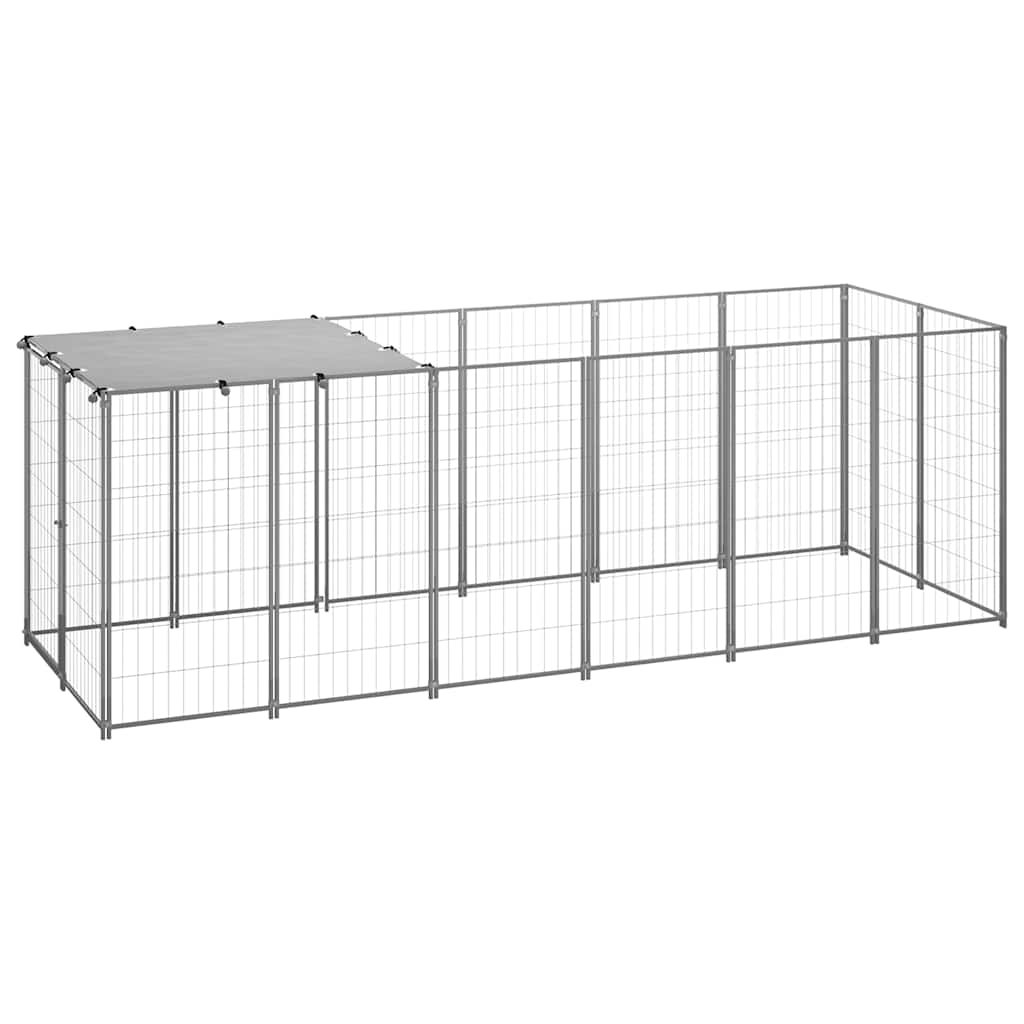 Vidaxl Dog Kennel 330x110x110 cm en acier argent coloré