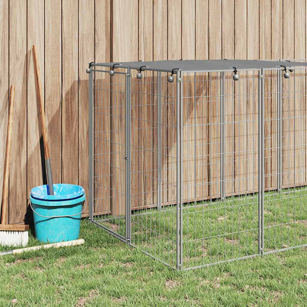 Vidaxl Dog Kennel 330x110x110 cm en acier argent coloré