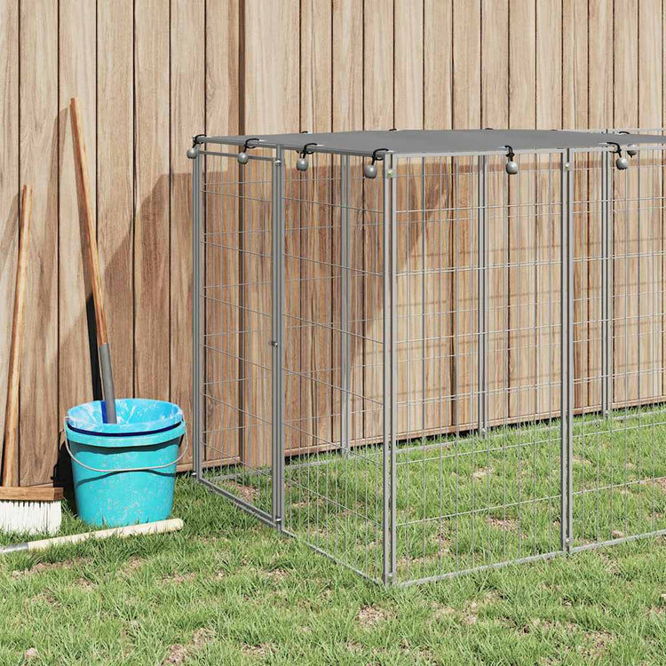 Vidaxl Dog Kennel 330x110x110 cm en acier argent coloré