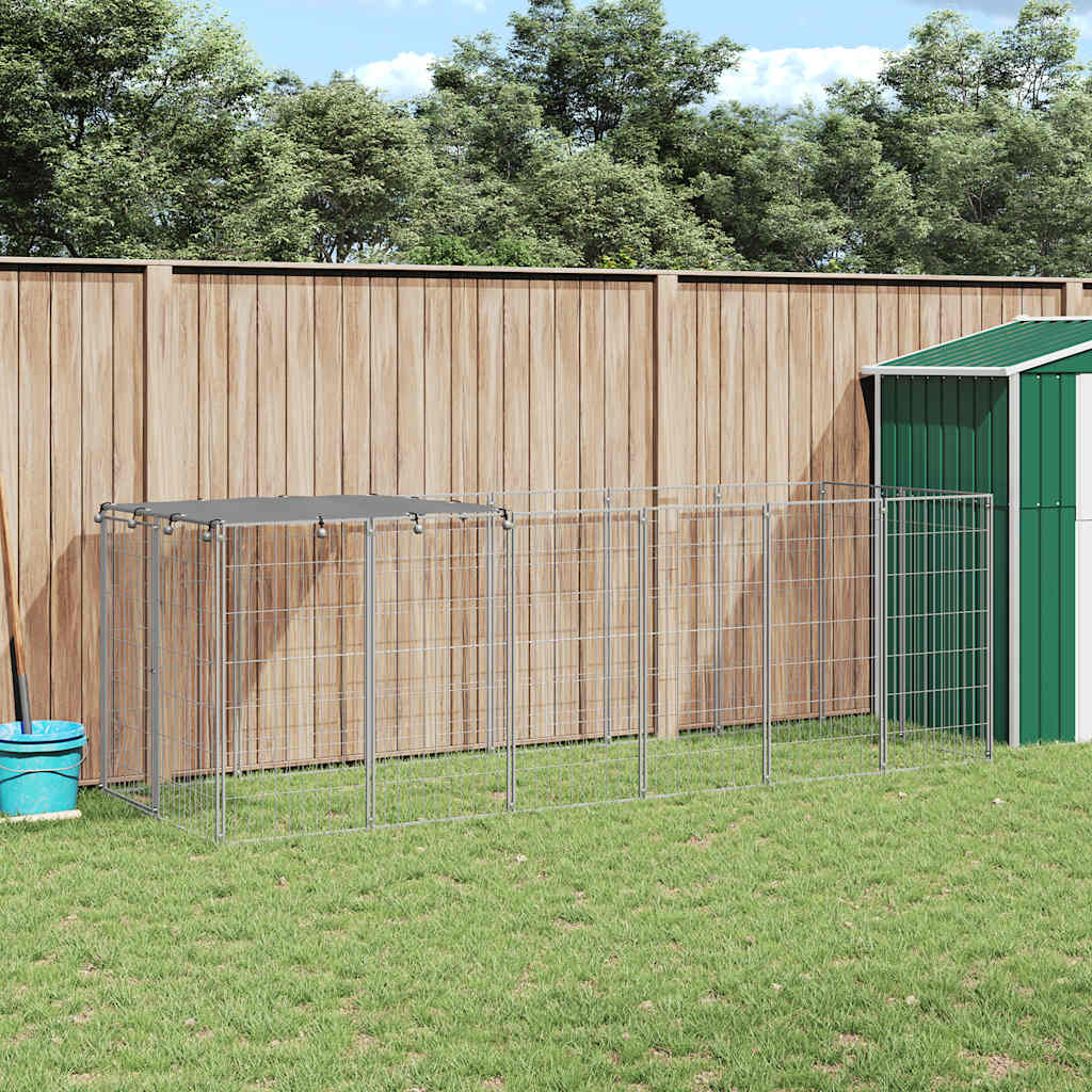 Vidaxl Dog Kennel 330x110x110 cm en acier argent coloré