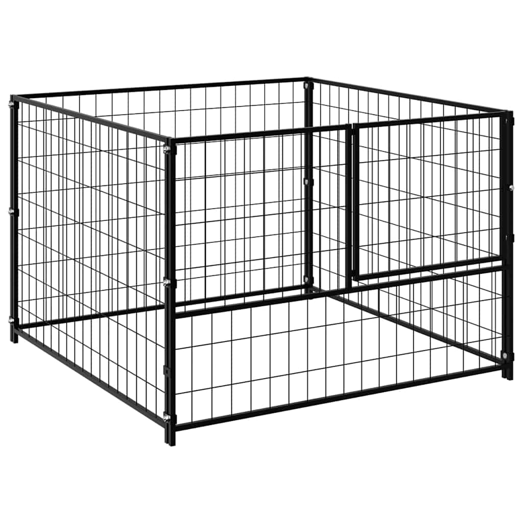 Vidaxl Dog Kennel 100x100x70 cm en acier noir
