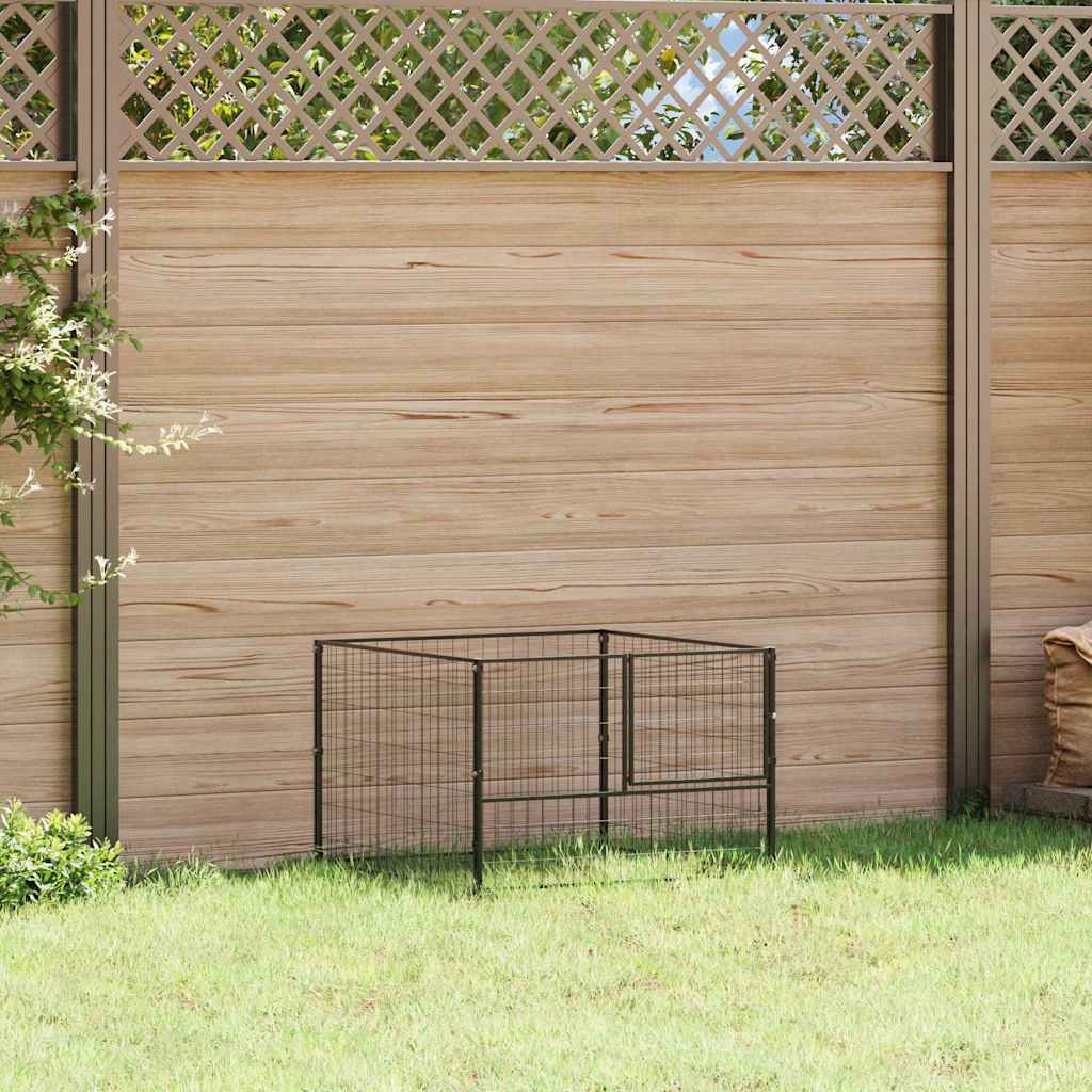 Vidaxl Dog Kennel 100x100x70 cm en acier noir