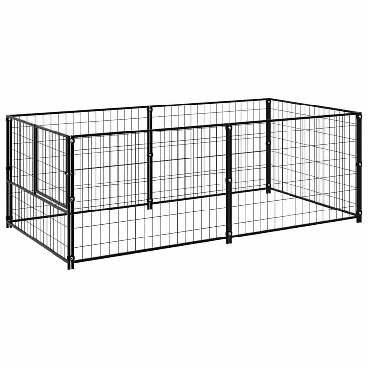 Vidaxl Dog Kennel 200x100x70 cm en acier noir