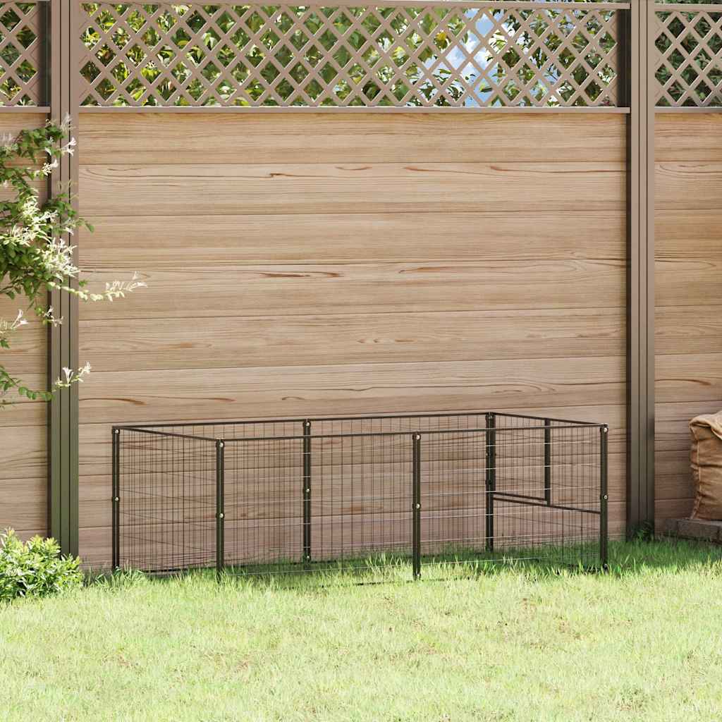 Vidaxl Dog Kennel 200x100x70 cm en acier noir