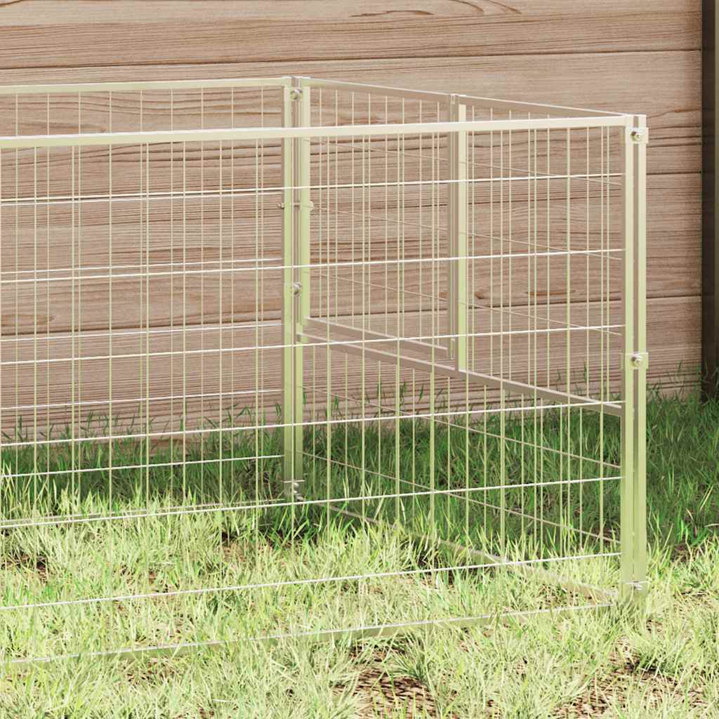 Vidaxl Dog Kennel 100x100x70 cm en acier en argent coloré
