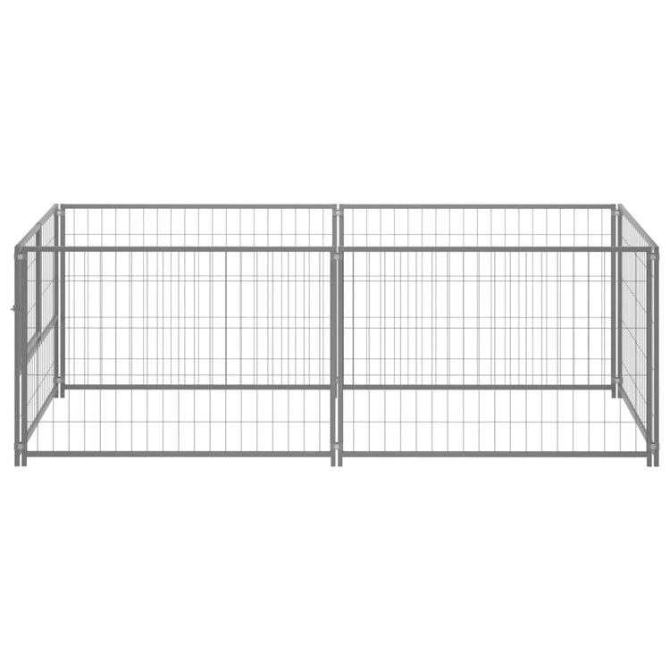 Vidaxl Dog Kennel 200x100x70 cm en acier en argent coloré