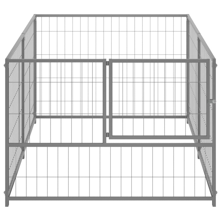 Vidaxl Dog Kennel 200x100x70 cm en acier en argent coloré