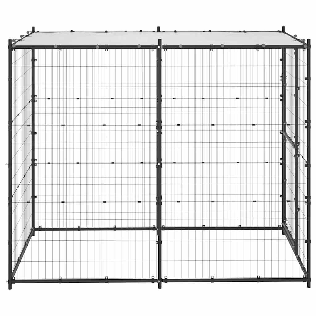 Vidaxl Chienne Kennel pour l'extérieur avec toit 110x220x180 cm en acier
