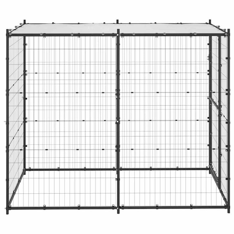 Vidaxl Chienne Kennel pour l'extérieur avec toit 110x220x180 cm en acier