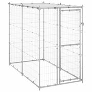 Vidaxl Chien Kennel à l'extérieur avec toit 110x220x180 cm en acier galvanisé - afbeelding 1