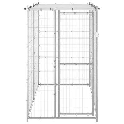 Vidaxl Chien Kennel à l'extérieur avec toit 110x220x180 cm en acier galvanisé