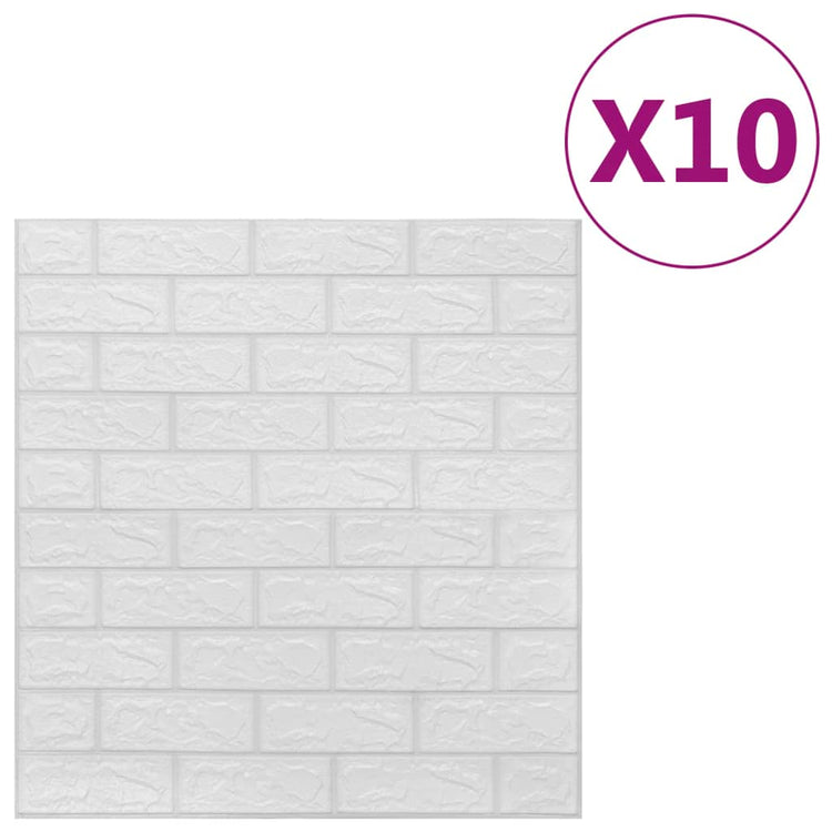 Vidaxl 3D fond d'écran auto-adhésif 10 st Brick White