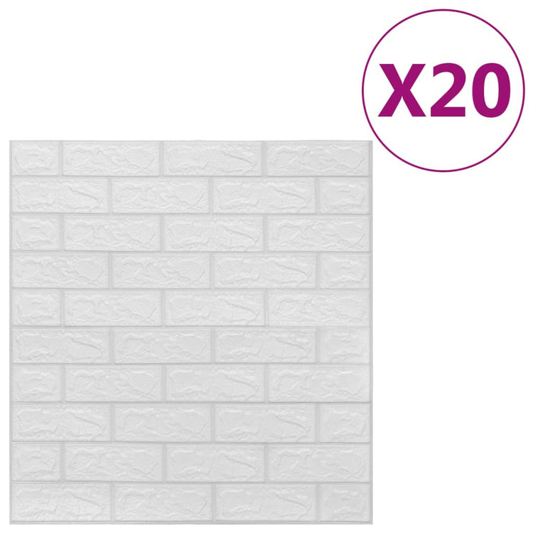 Vidaxl 3D fond d'écran auto-adhésif 20 St Brick White