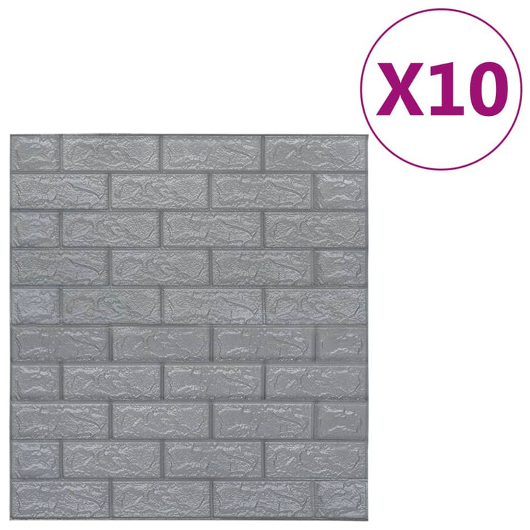 Vidaxl 3d fond d'écran auto-adhésif 10 stracite brique de couleur anthracite