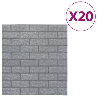 Vidaxl 3D fond d'écran auto-adhésif 20 St anthracite de brique