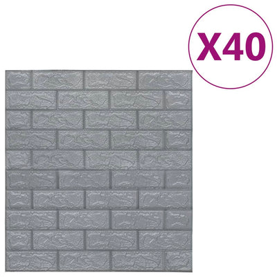 Vidaxl 3D fond d'écran auto-adhésif 40 st anthracite de couleur anthracite