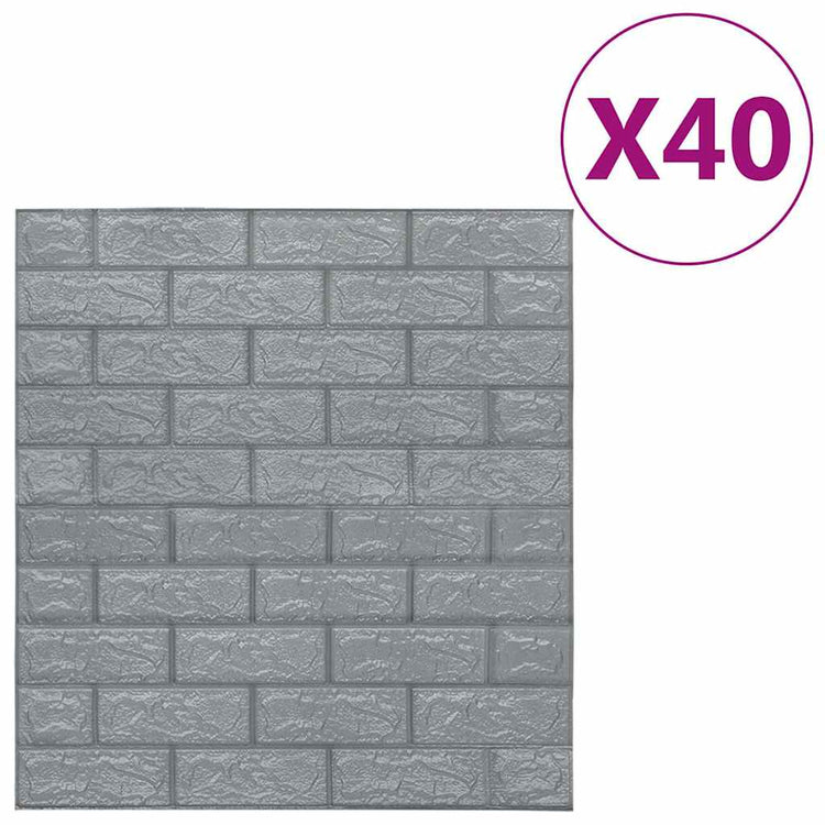 Vidaxl 3D fond d'écran auto-adhésif 40 st anthracite de couleur anthracite