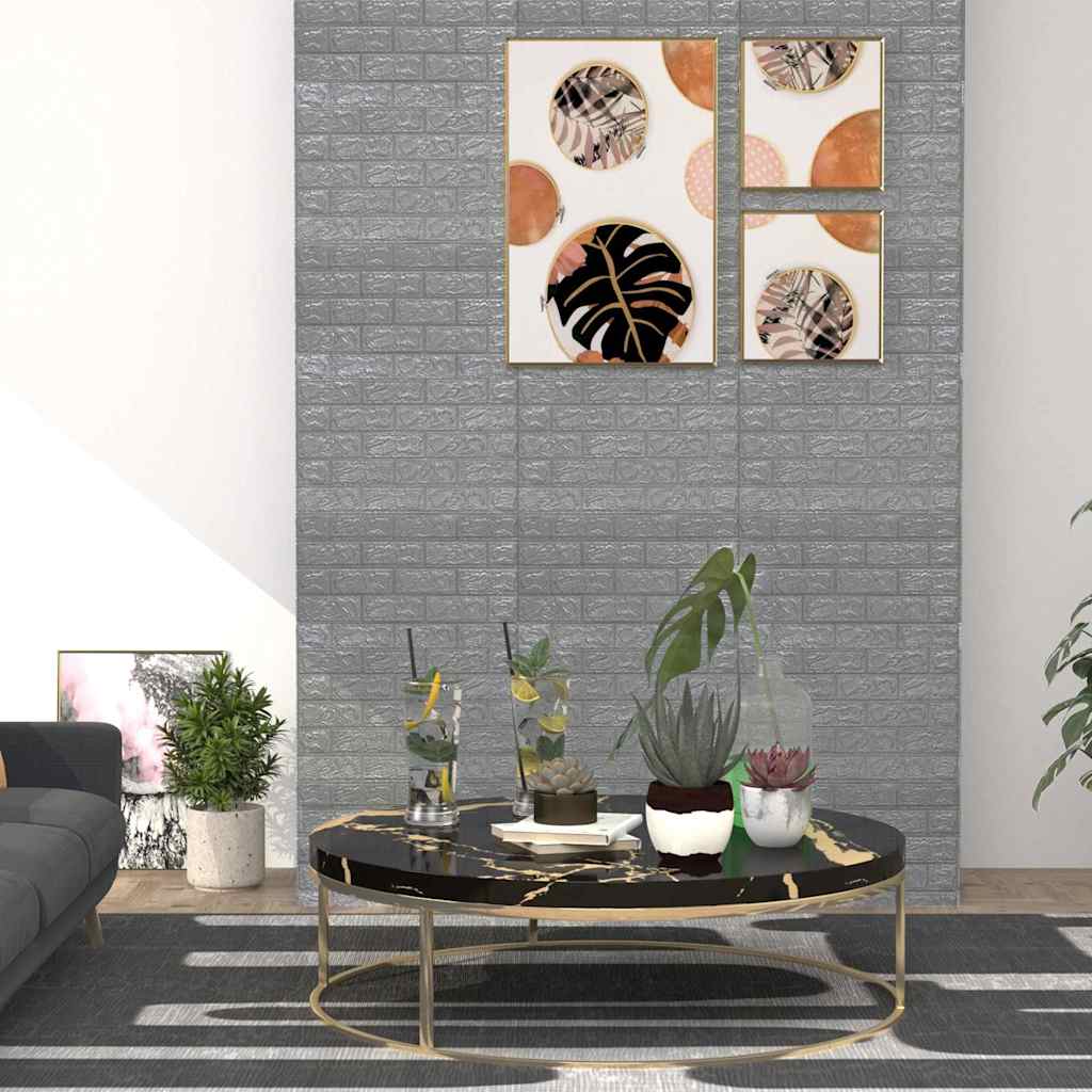 Vidaxl 3D fond d'écran auto-adhésif 40 st anthracite de couleur anthracite