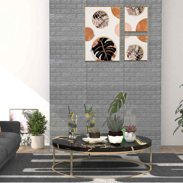 Vidaxl 3D fond d'écran auto-adhésif 40 st anthracite de couleur anthracite