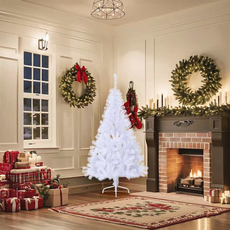 Vidaxl kunstkerstboom avec un demi-150 cm en PVC blanc standard