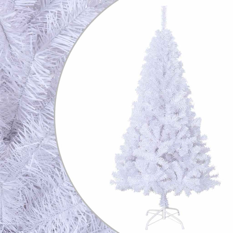 Vidaxl kunstkerstboom avec des branches épaisses 120 cm PVC blanc