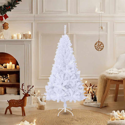 Vidaxl kunstkerstboom avec des branches épaisses 120 cm PVC blanc