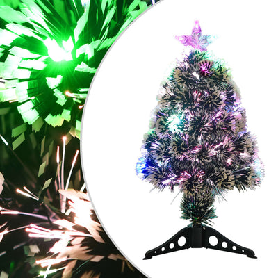 Vidaxl Christmas Tree avec LED 64 cm en fibre de verre vert et blanc