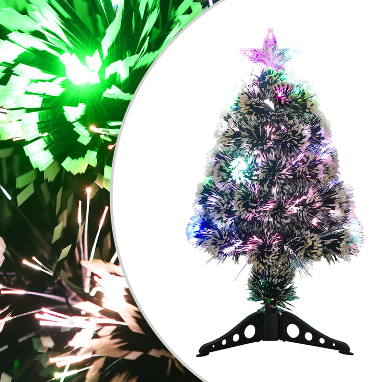 Vidaxl Christmas Tree avec LED 64 cm en fibre de verre vert et blanc