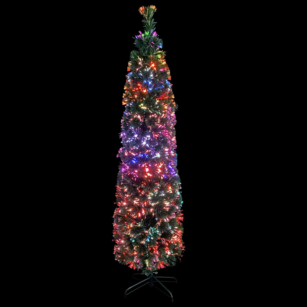 Vidaxl kunstkerstboom avec une fibre optique standard de 180 cm étroite