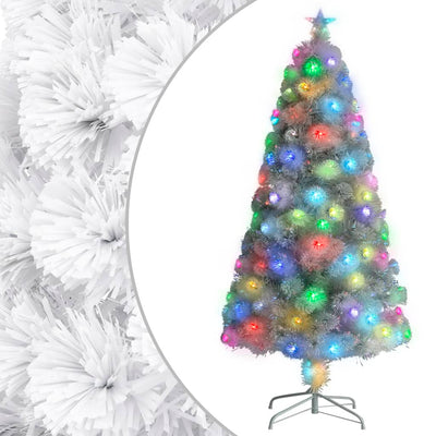 Vidaxl kunstkerstboom avec éclairage 120 cm fibre optique blanc
