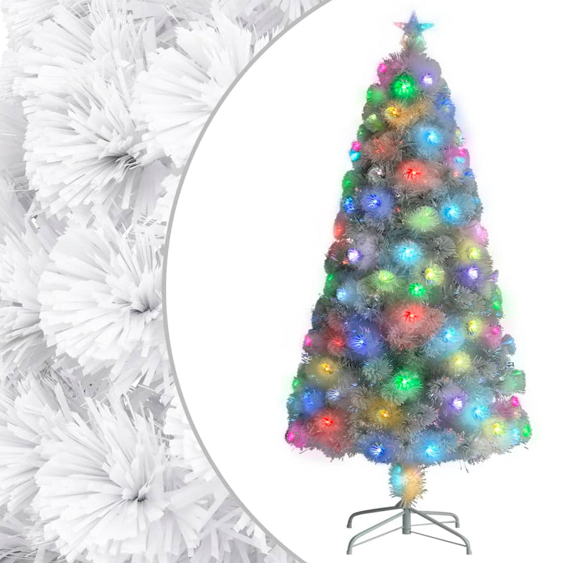 Vidaxl kunstkerstboom avec éclairage 120 cm fibre optique blanc