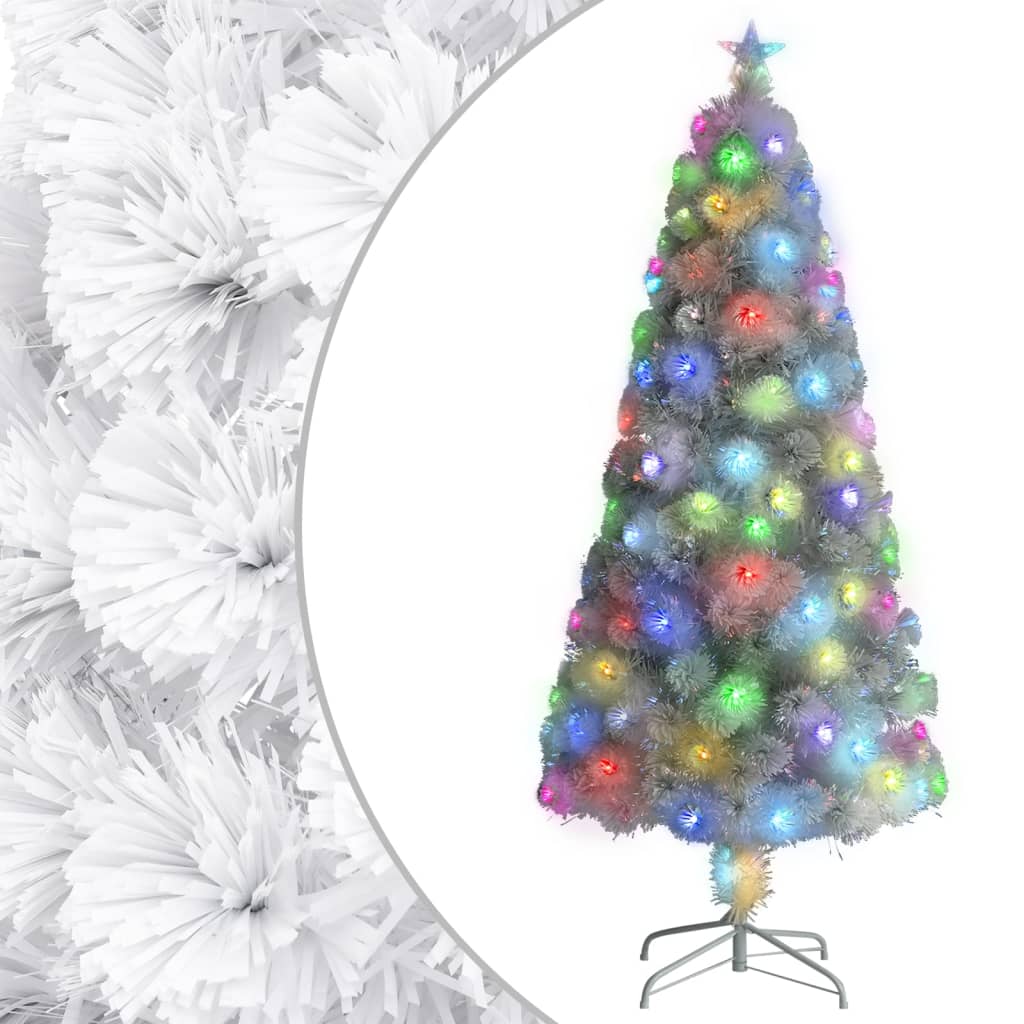 Vidaxl kunstkerstboom avec éclairage 150 cm fibre optique blanc