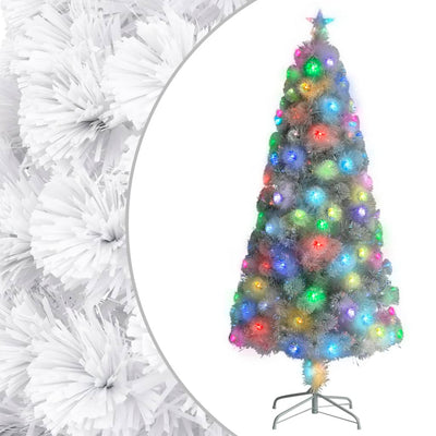 Vidaxl kunstkerstboom avec éclairage 150 cm fibre optique blanc