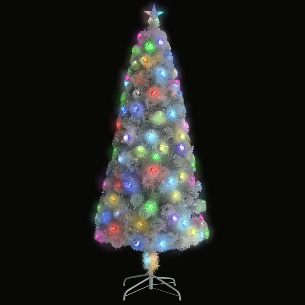 Vidaxl kunstkerstboom avec éclairage 180 cm fibre optique blanc