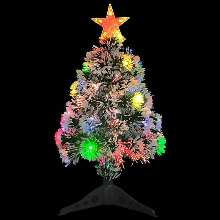 Vidaxl kunstkerstboom avec éclairage 64 cm fibre optique blanc et bleu