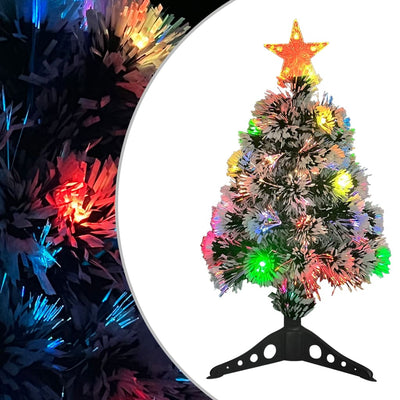 Vidaxl kunstkerstboom avec éclairage 64 cm fibre optique blanc et bleu