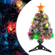 Vidaxl kunstkerstboom avec éclairage 64 cm fibre optique blanc et bleu