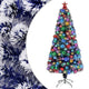Vidaxl kunstkerstboom avec éclairage 150 cm fibre optique blanc et bleu