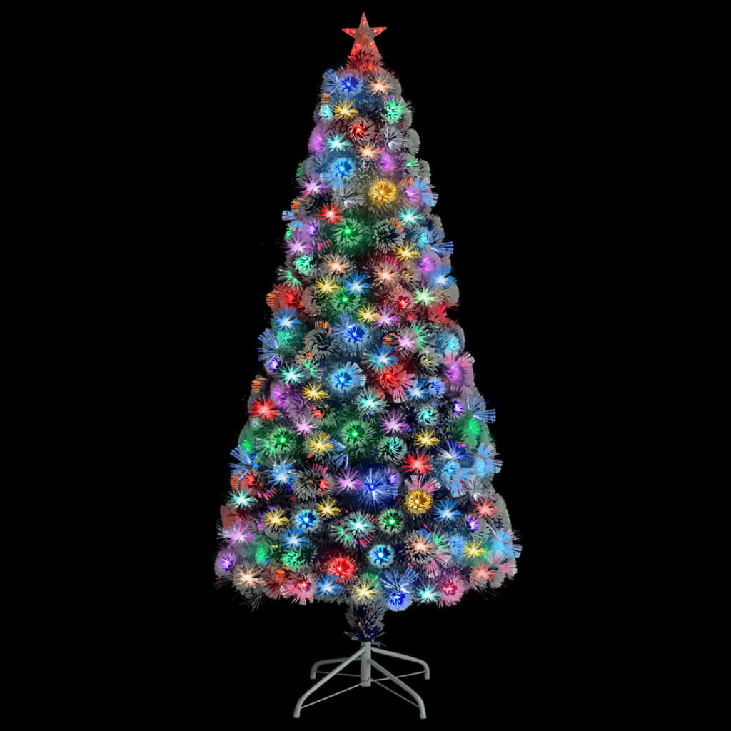 Vidaxl kunstkerstboom avec éclairage 150 cm fibre optique blanc et bleu