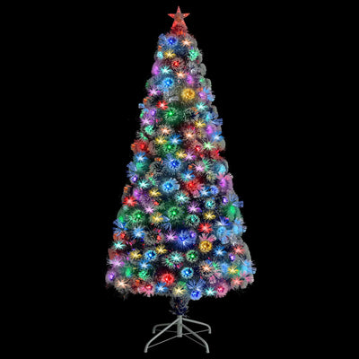 Vidaxl kunstkerstboom avec éclairage 150 cm fibre optique blanc et bleu