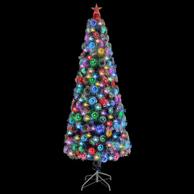 Vidaxl kunstkerstboom avec éclairage 240 cm fibre optique blanc et bleu