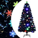Vidaxl Christmas Taper avec des flocons de neige à LED 120 cm Fiber optique noir