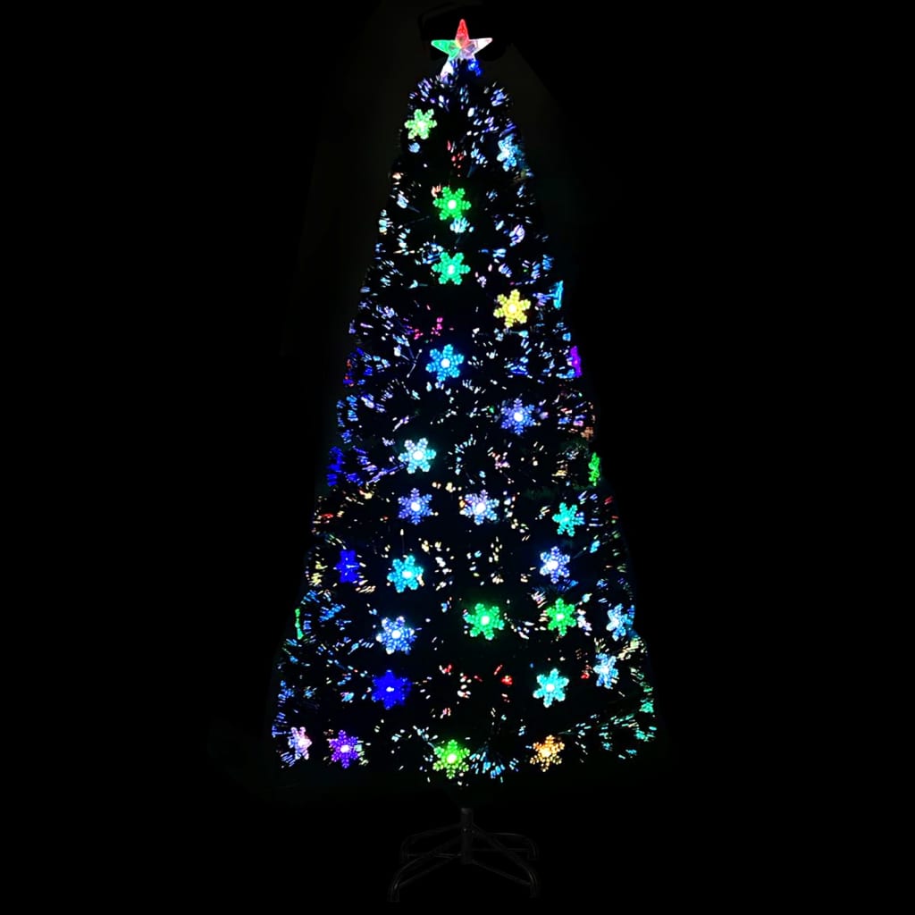 Vidaxl Trésation de Noël avec flocons de neige à LED 150 cm Fiber optique noir