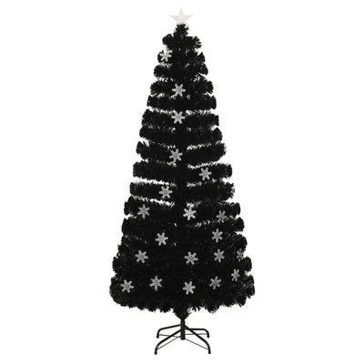 Vidaxl Christmas Taper avec des flocons de neige à LED 180 cm Fiber optique noir