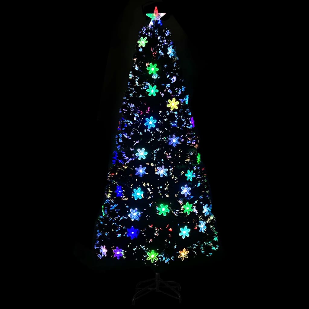 Vidaxl Christmas Taper avec des flocons de neige à LED 180 cm Fiber optique noir